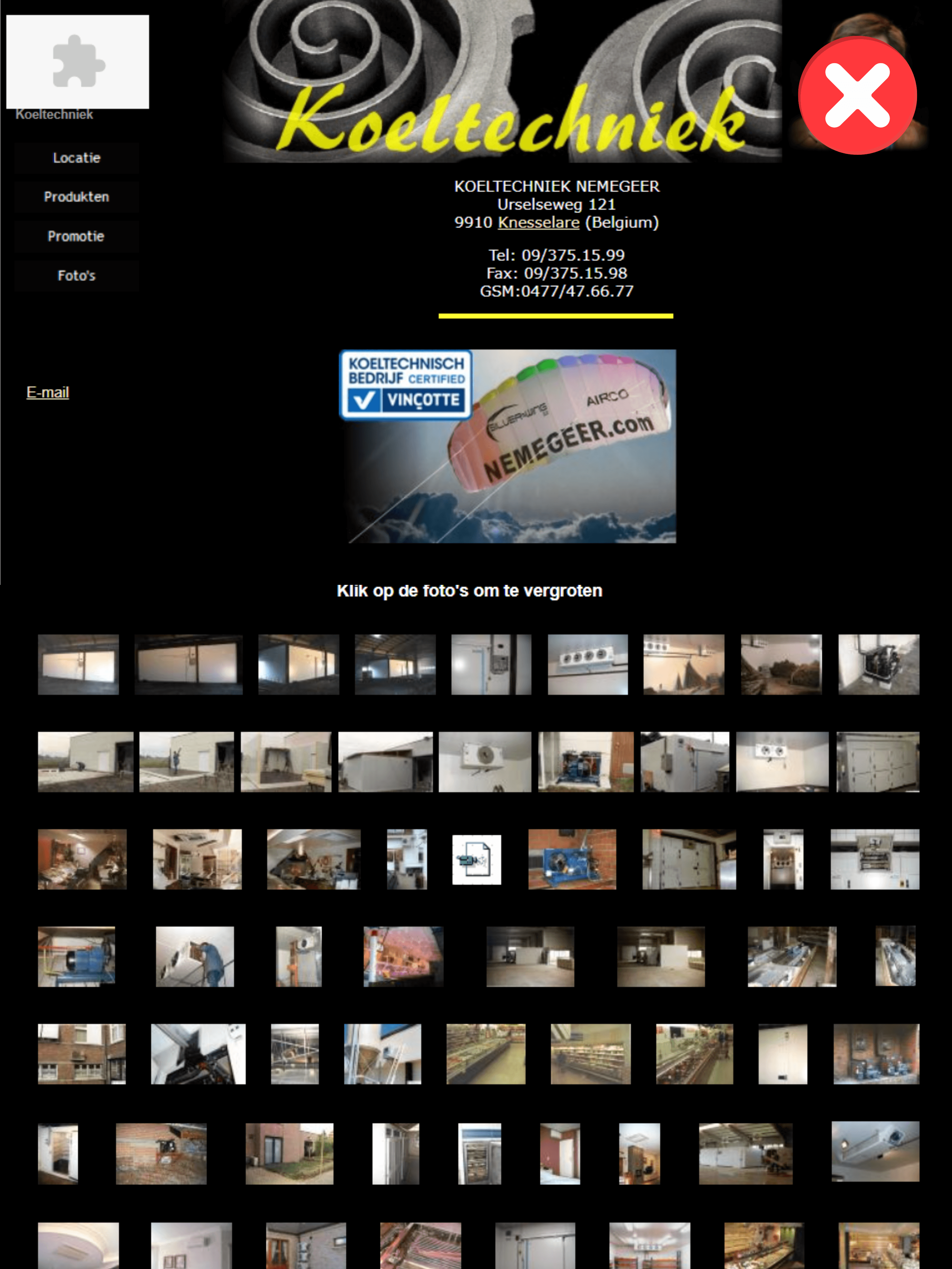 Oude website