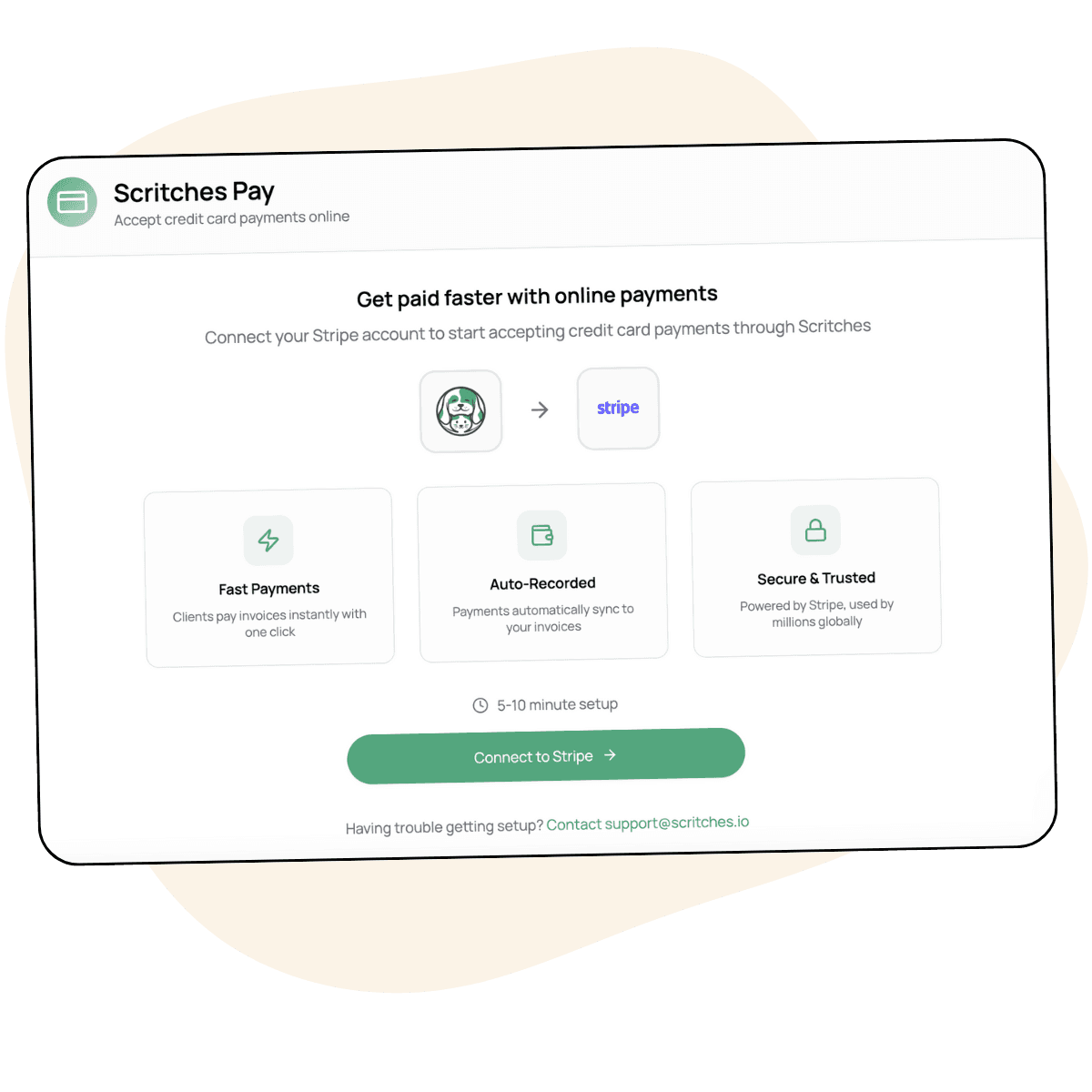 Scritches makes collecting credit cards payments easy