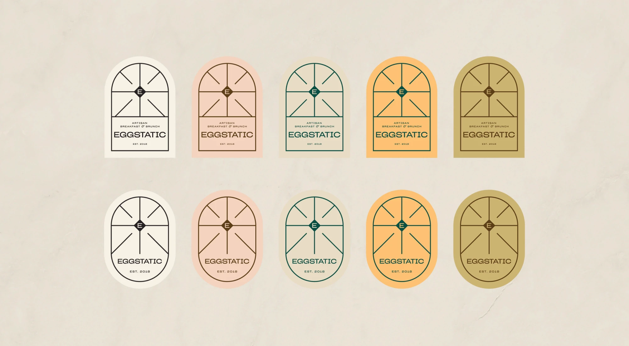 Packaging and restaurant branding system for brunch concept Brand applications for dine-in and takeaway experience across MENA