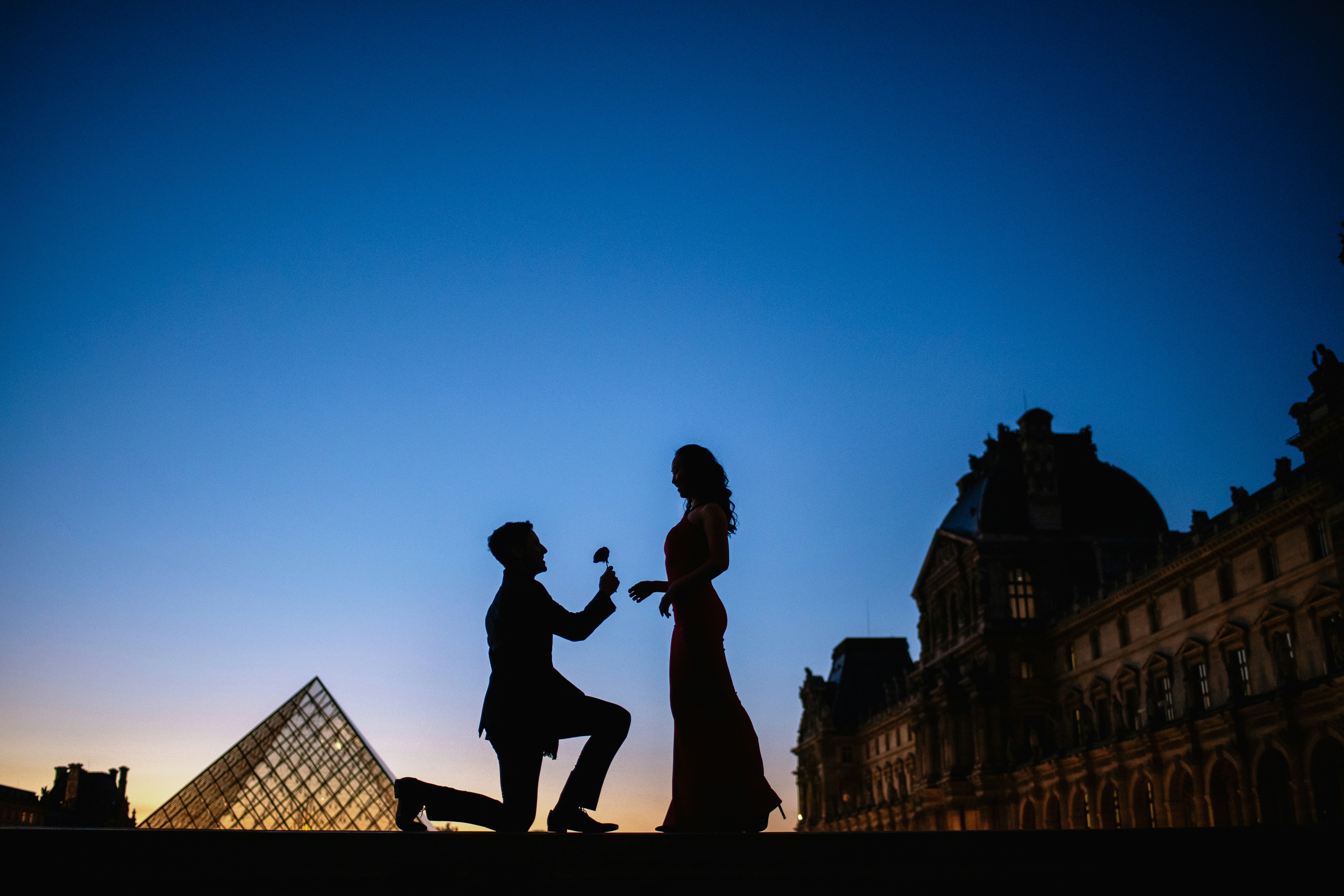 proposal at the louvre in paris