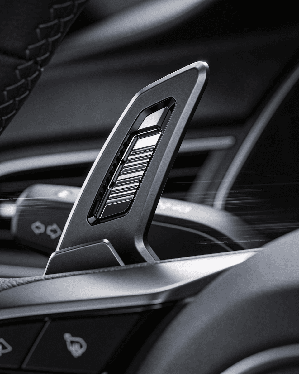 Abstract swirling cream tubes around a blue orb.