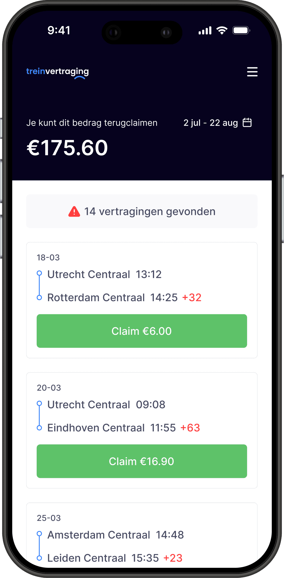 Geld terug bij NS tool