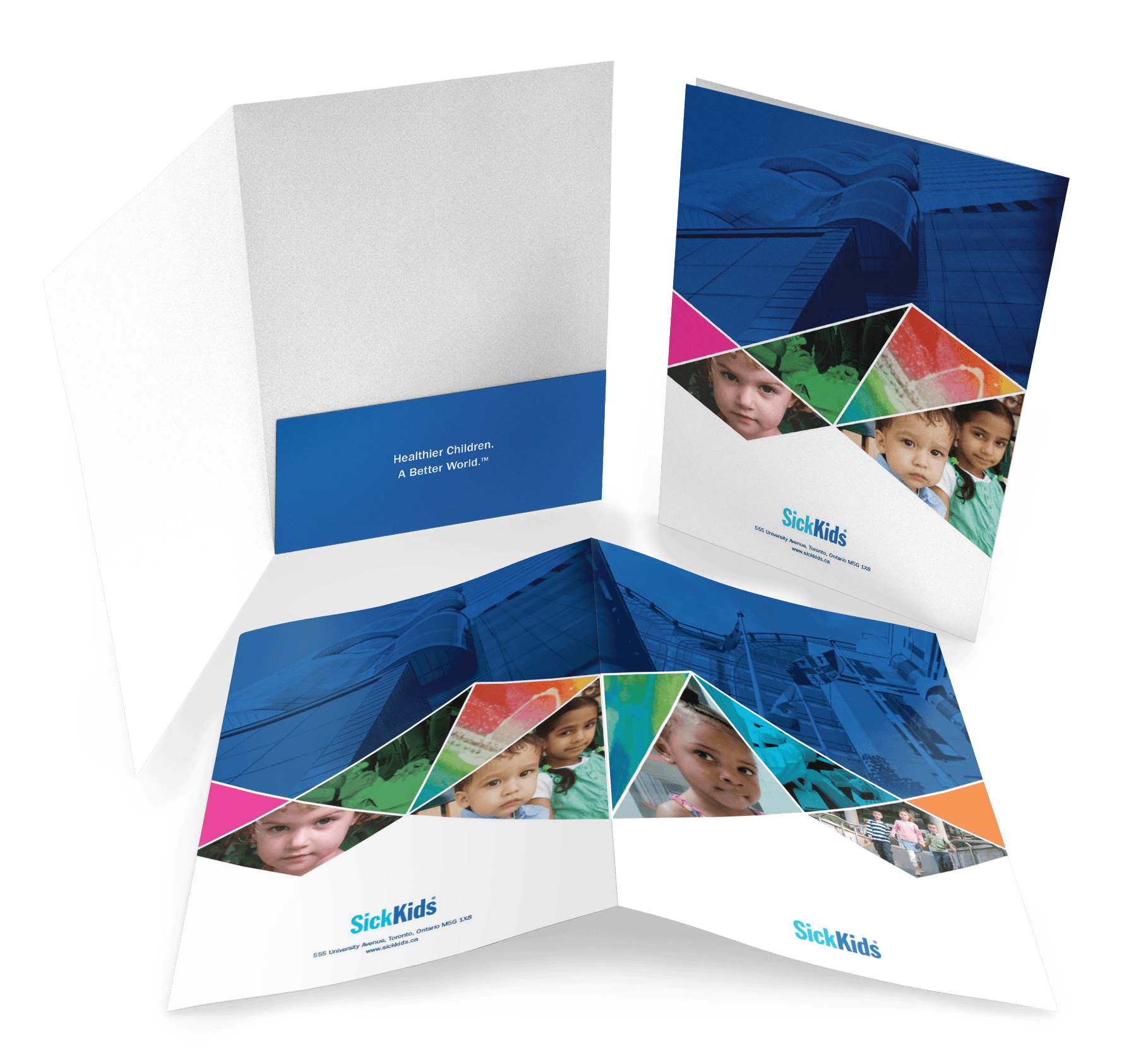 Pocket folder design for SIckkids Hospital