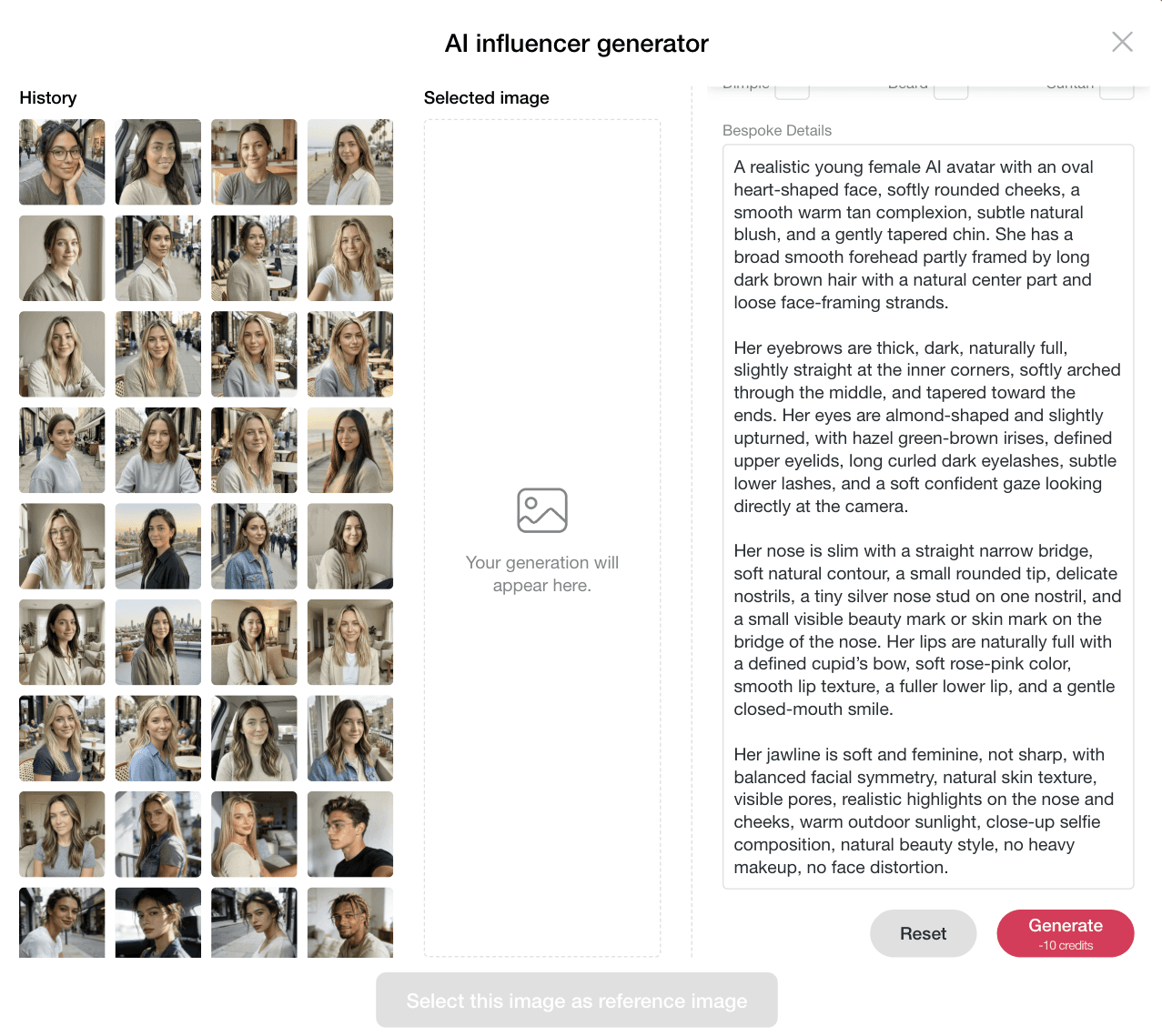 Avatar setup step before making a talking video