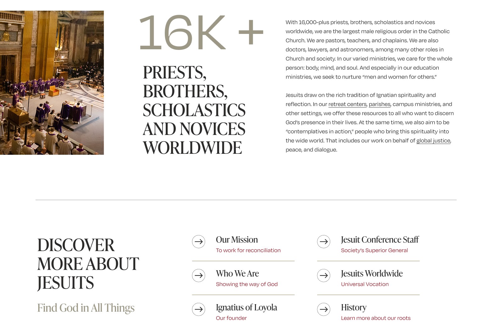 Image features a 16K+ text with a brief description and offerings on the right side, featuring a warm-toned background.