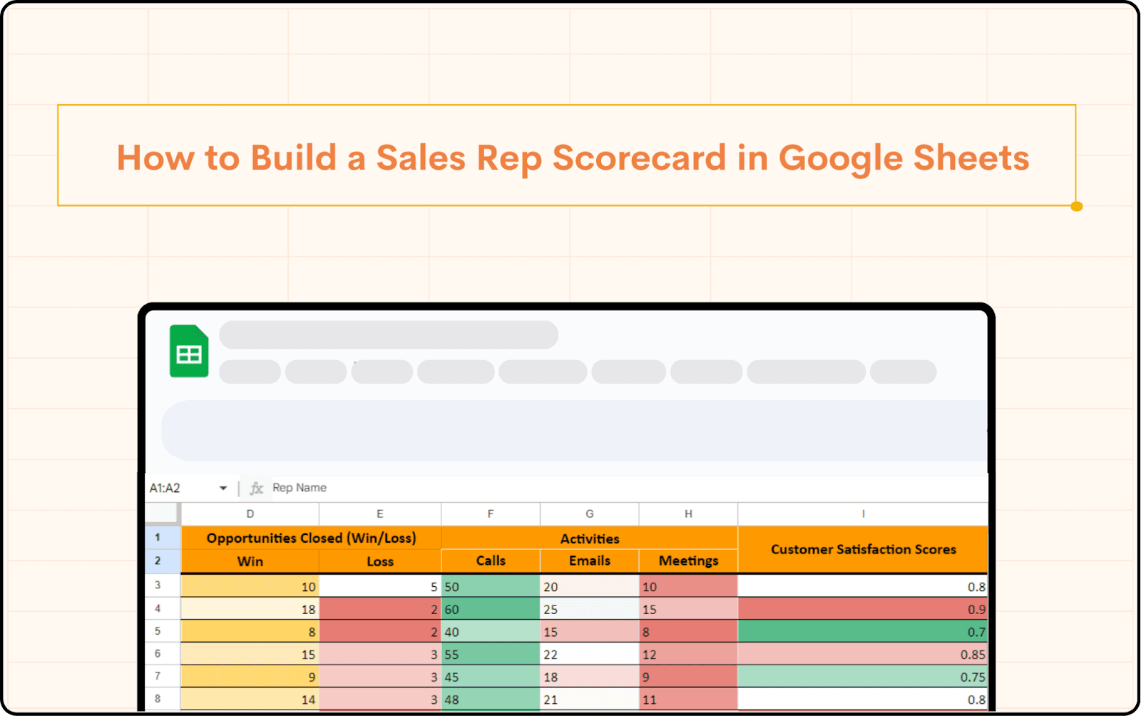 How to Build a Sales Rep Scorecard in Google Sheets