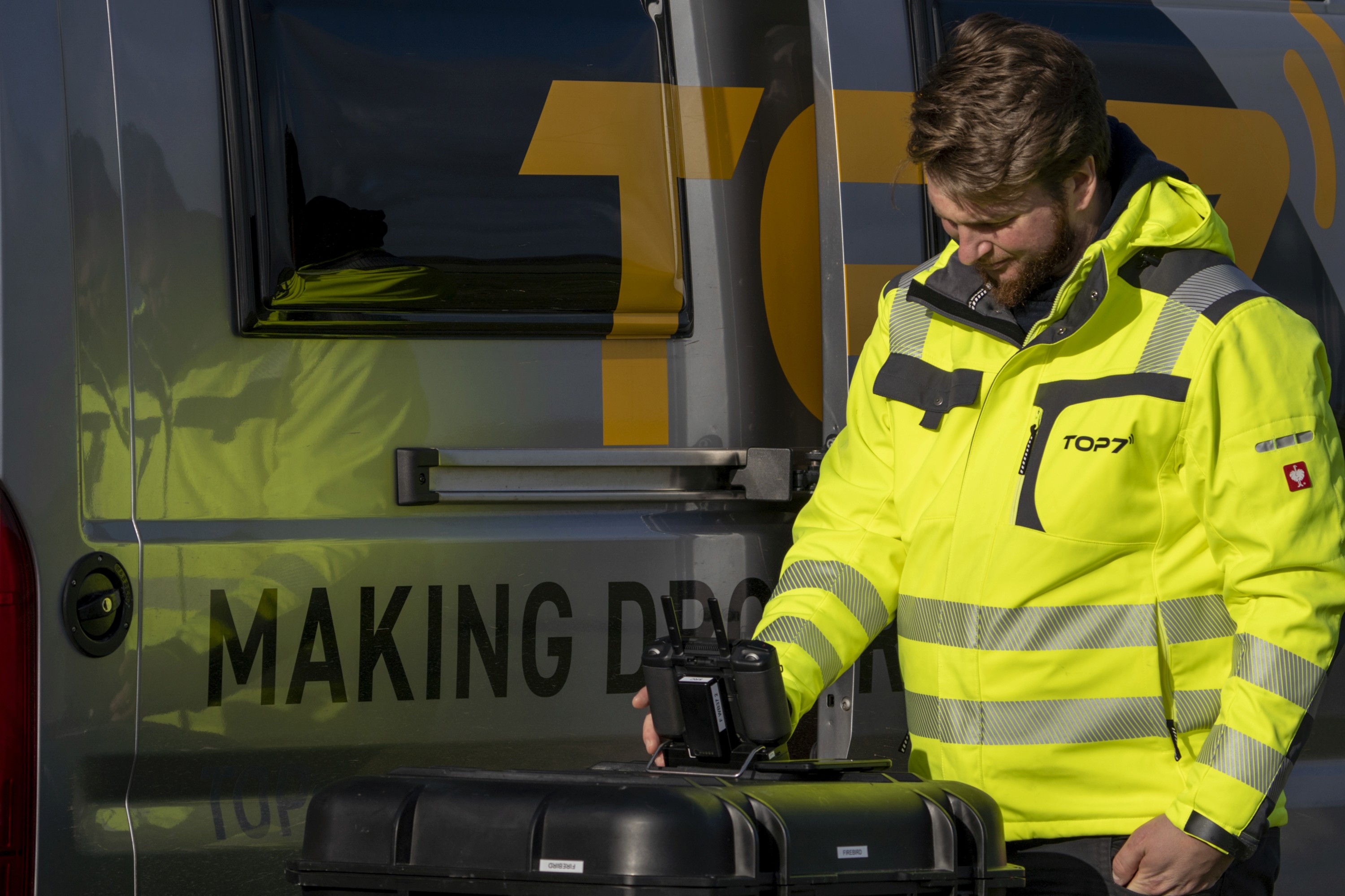 A work team around the desk