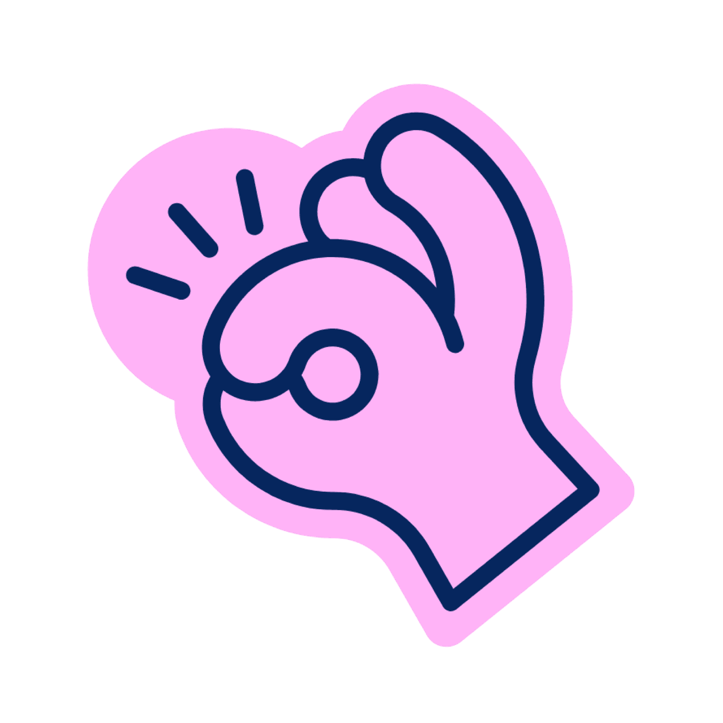 Ícono de mano rosado