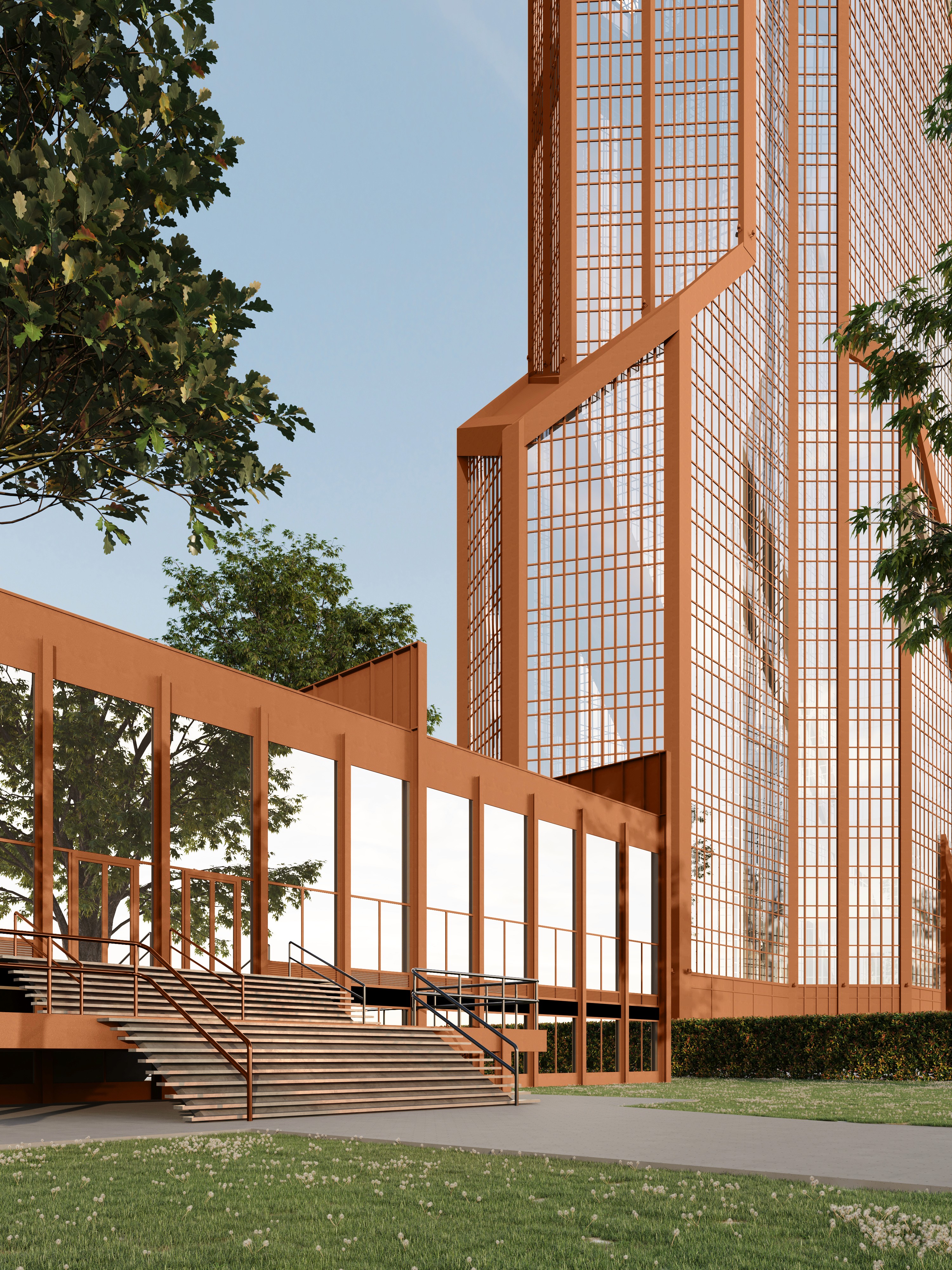 Architectural powder coating finish on aluminium profile