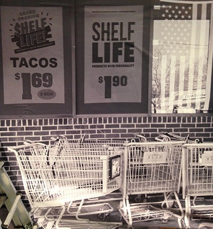 old photo of outside on supermarket