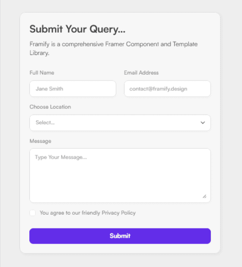 Framer Sidebar Component