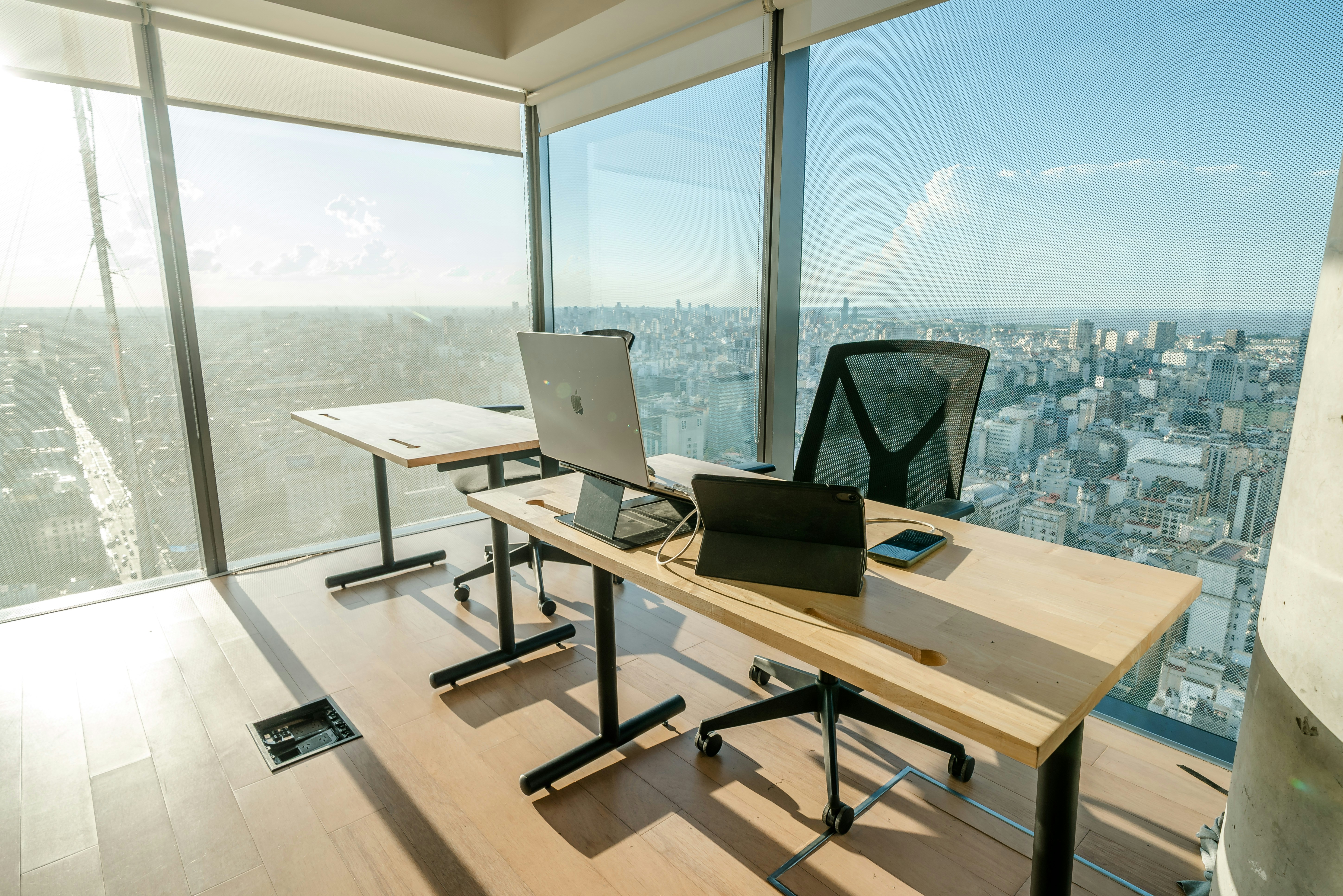 Modern office with city view from high floor
