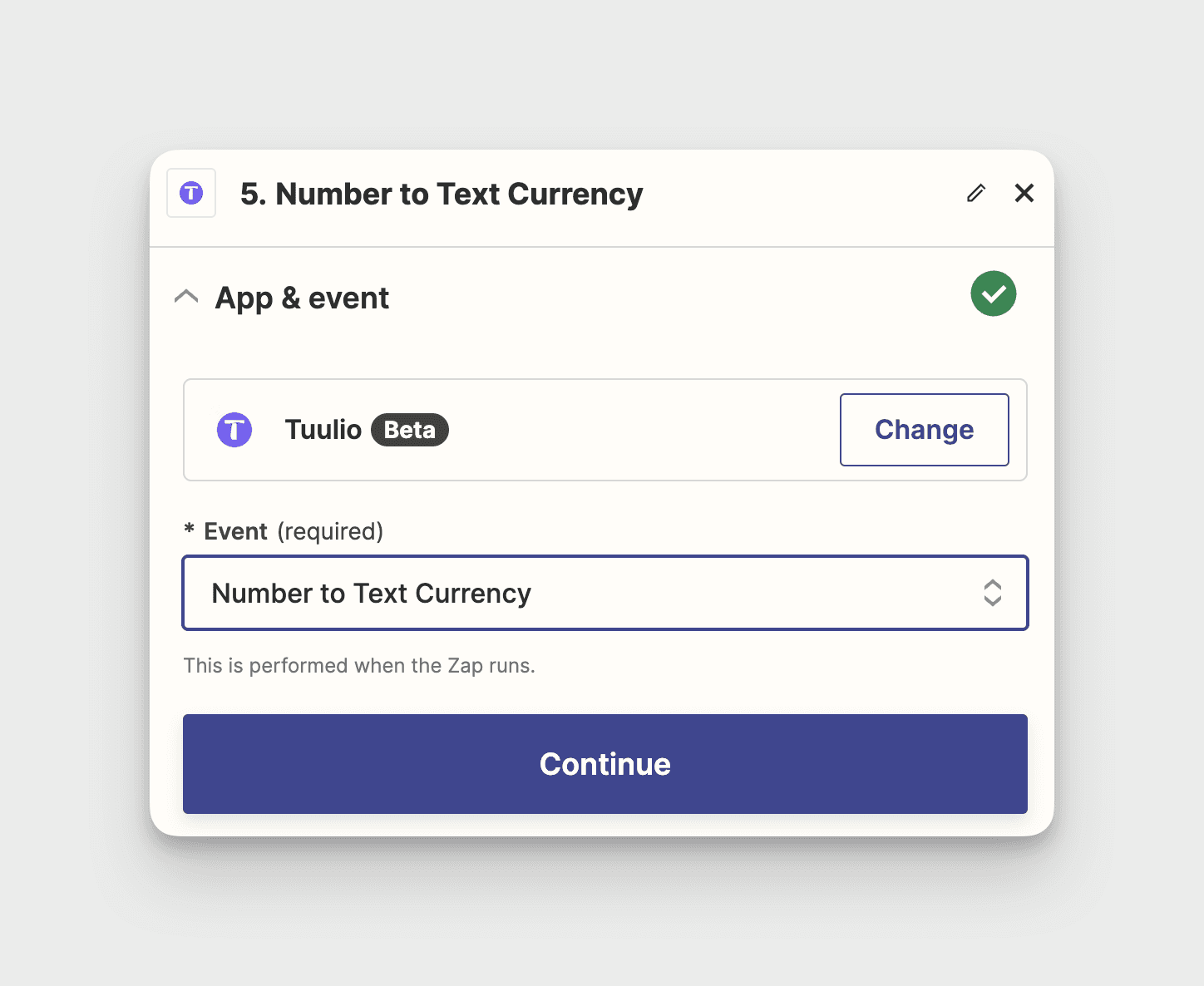 Tuulio Automation Action For Converting Number to Text Currency