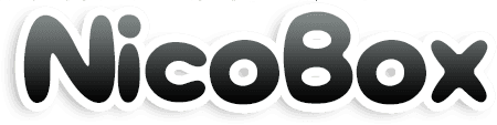 "NicoBox" logo with gradient text on a black background.