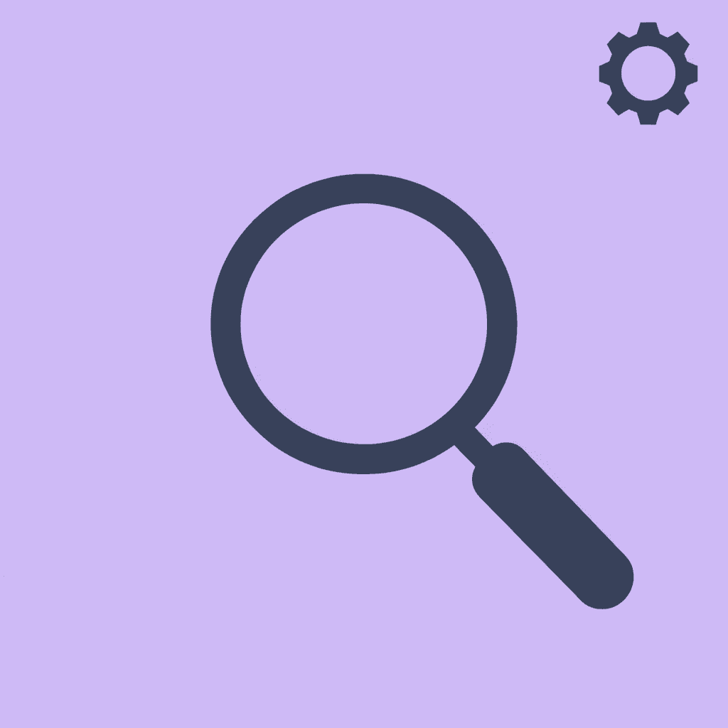 Magnifying glass icon representing workflow audit and analysis