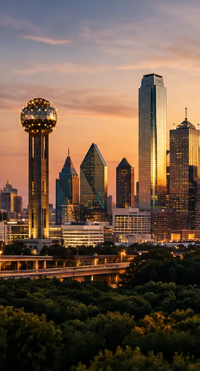 Dallas skyline representing business law and other legal services