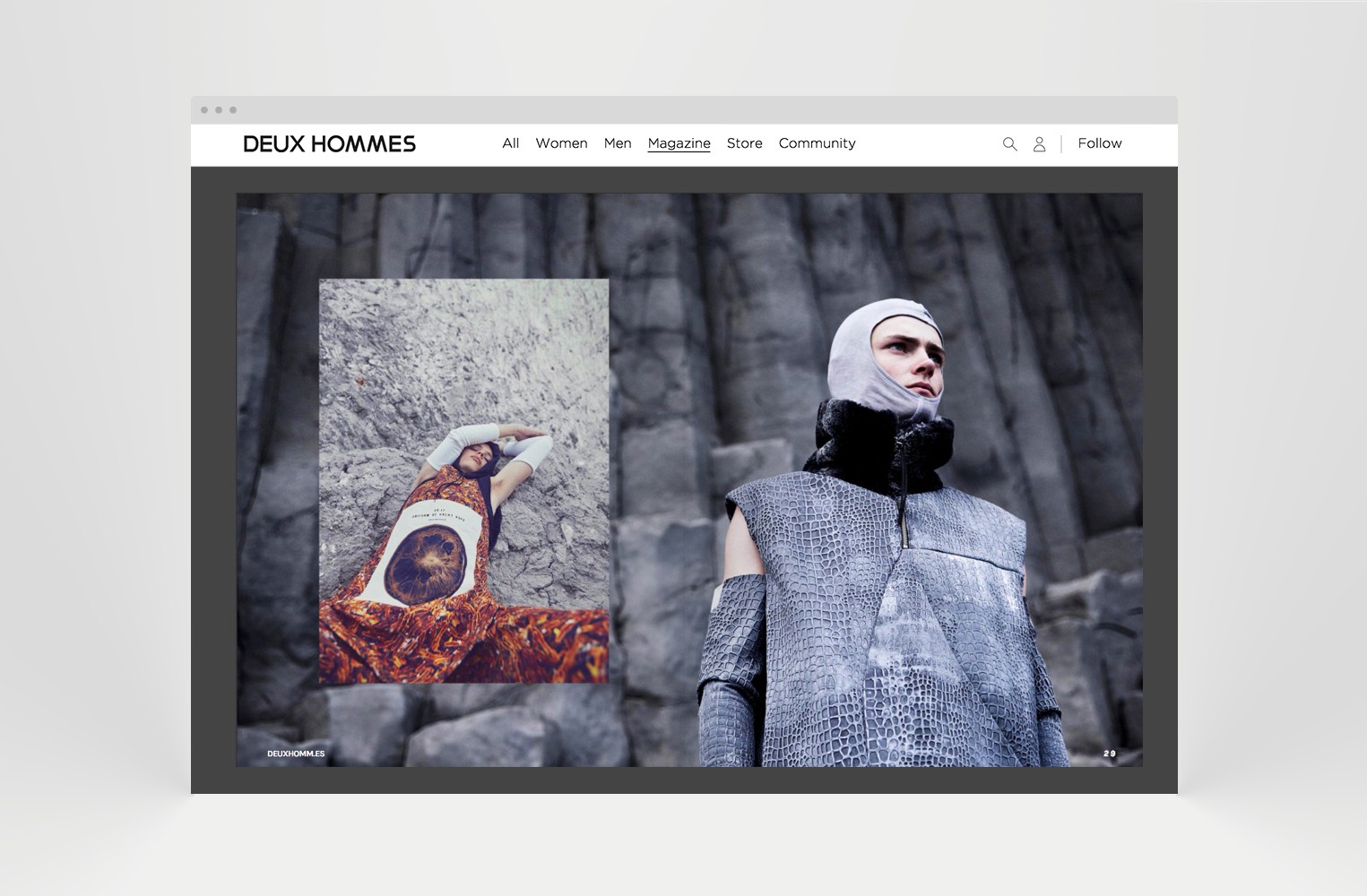 Fashion editorial featuring unique textures and styles showcased in Deux Hommes magazine.