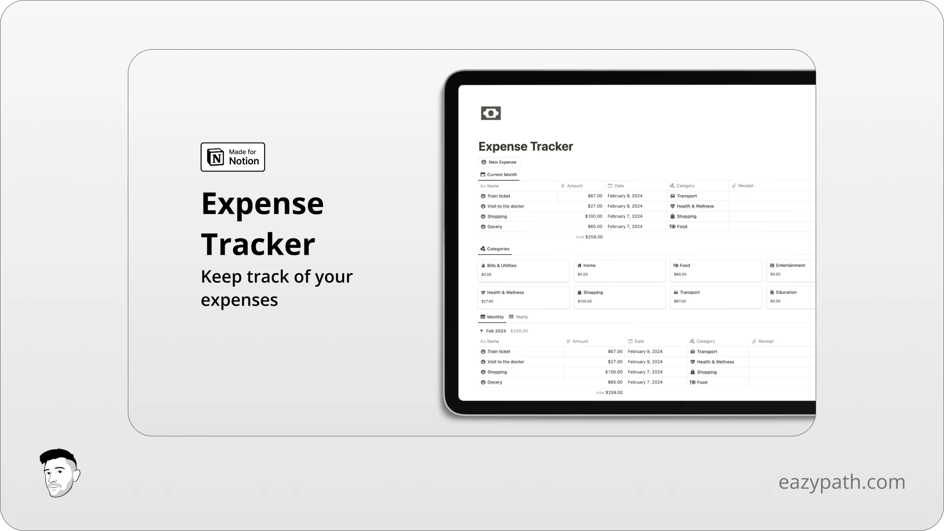 Finance Notion Templates - Eazypath