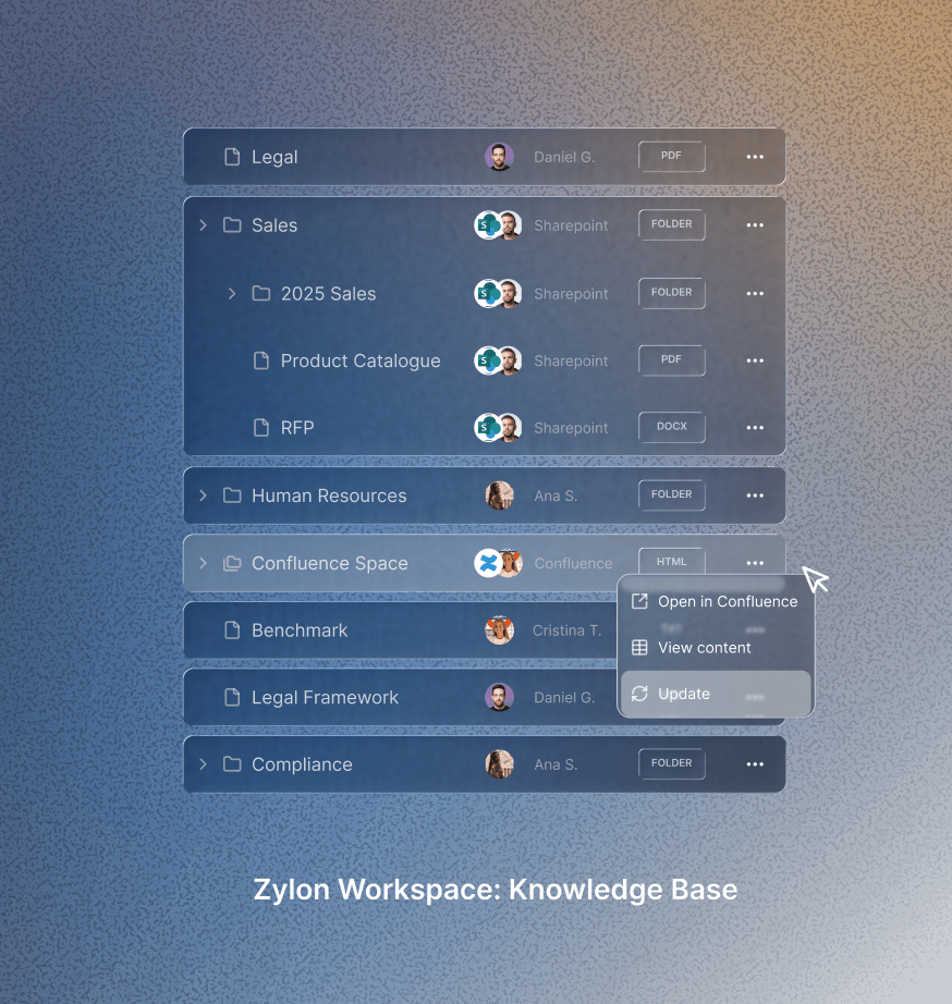 private knowledge base in zylon. use private ai with your documents