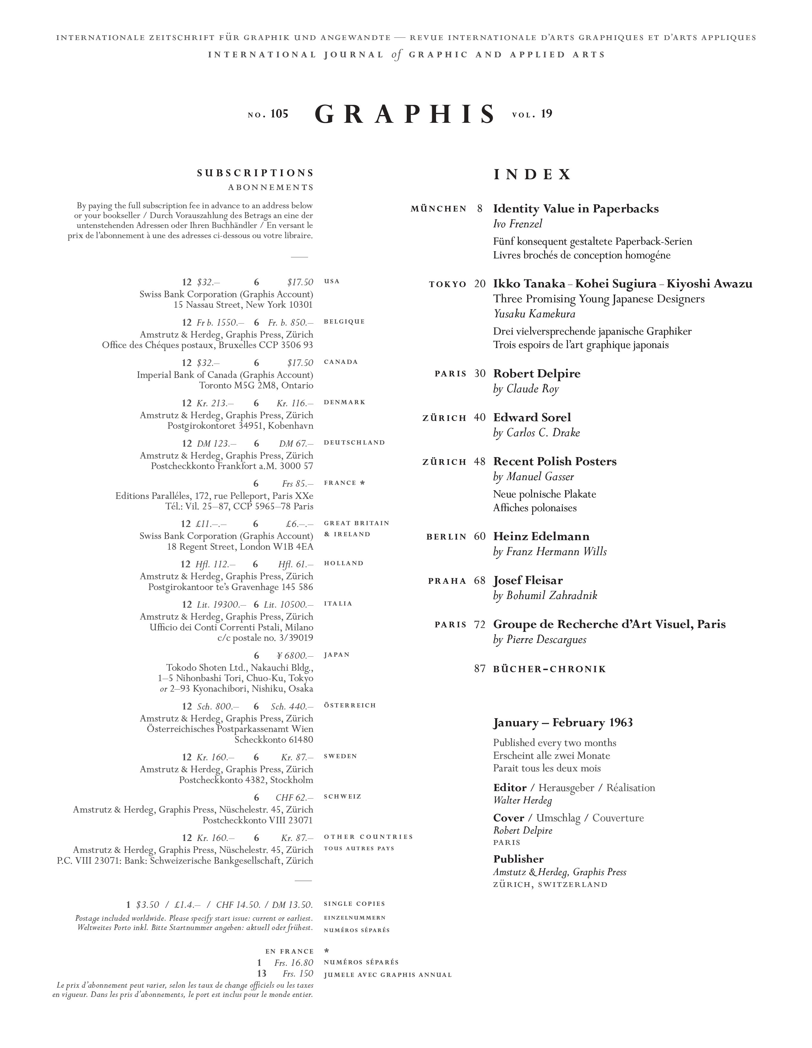 Table of contents, an exercise in organizing complex and inconsistent information beautifully and emphasizing internationalism.