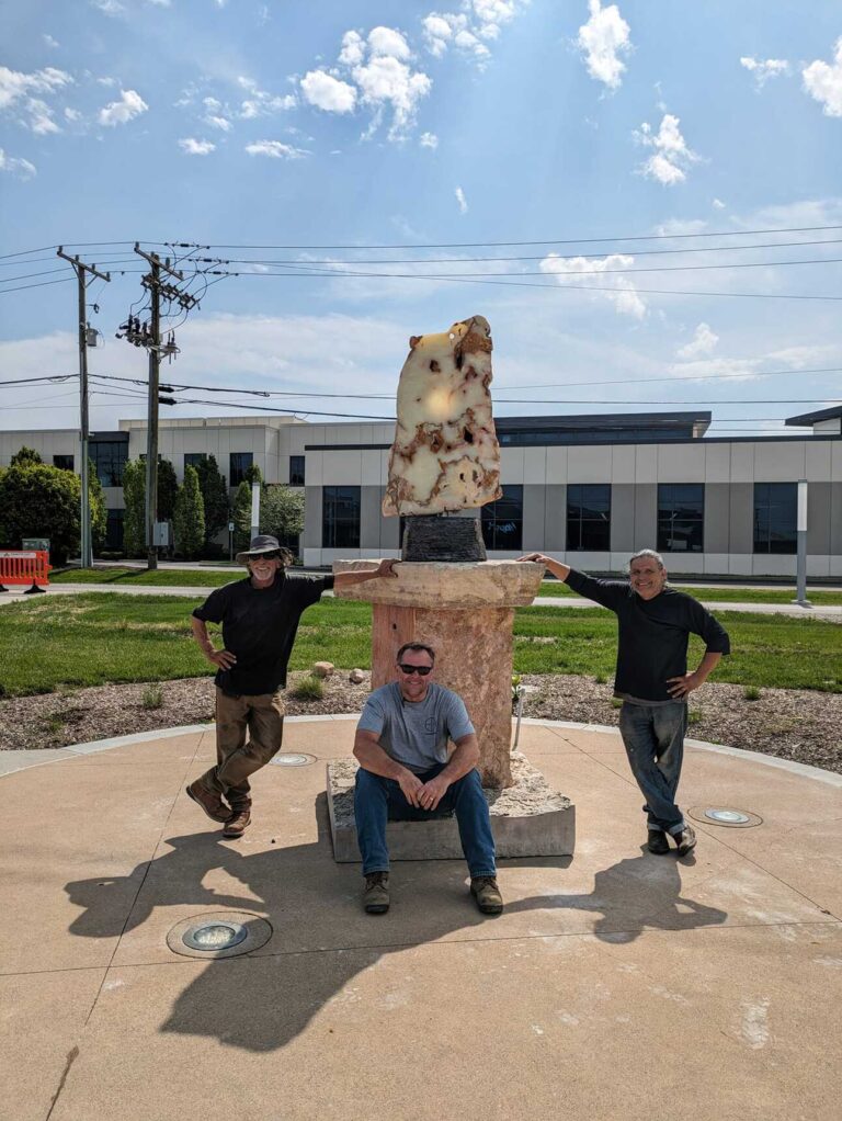 An image of the new Fishers Library Public Art Installation