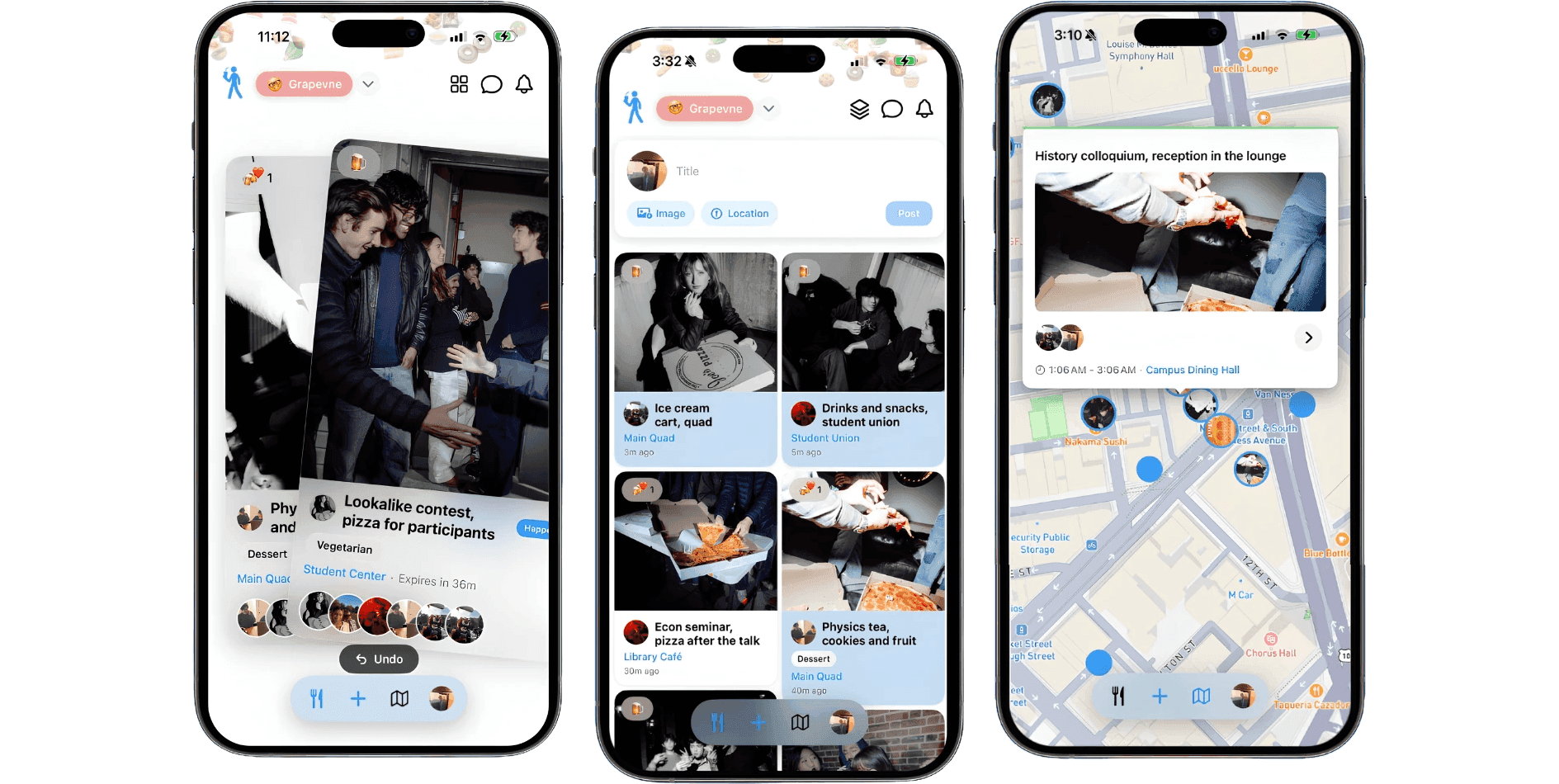 Grapevne app screens cutout