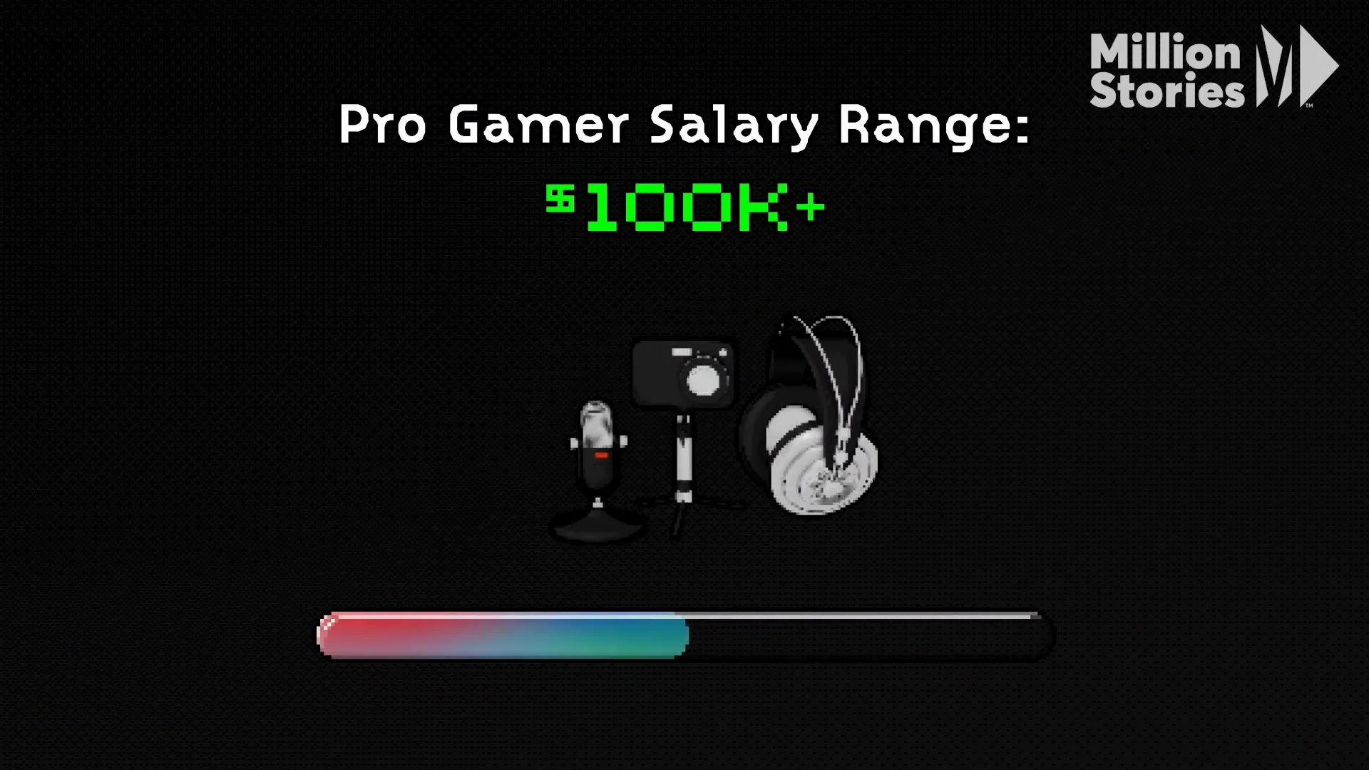 Graphic showing a pro gamer salary range exceeding $100,000