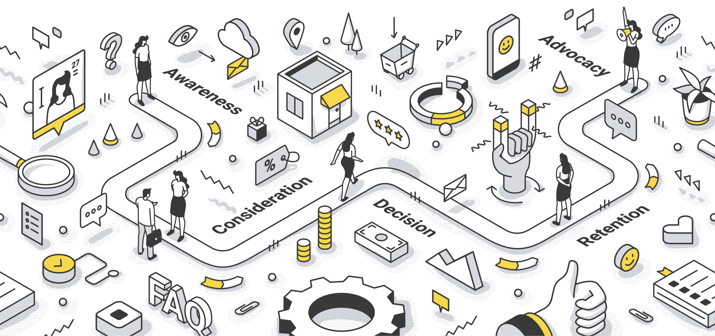 Customer Journey Map Illustation