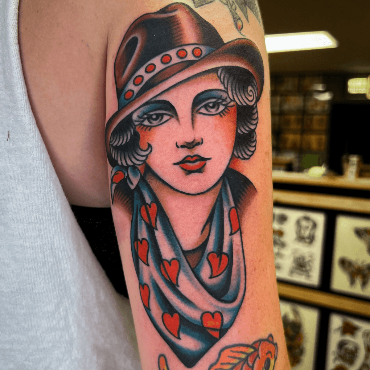 color tattoo of a girl head