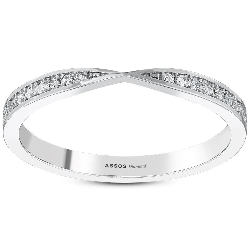 Assos 0.14 Karat G SI Pırlanta Fantezi Beyaz Altın Yüzük