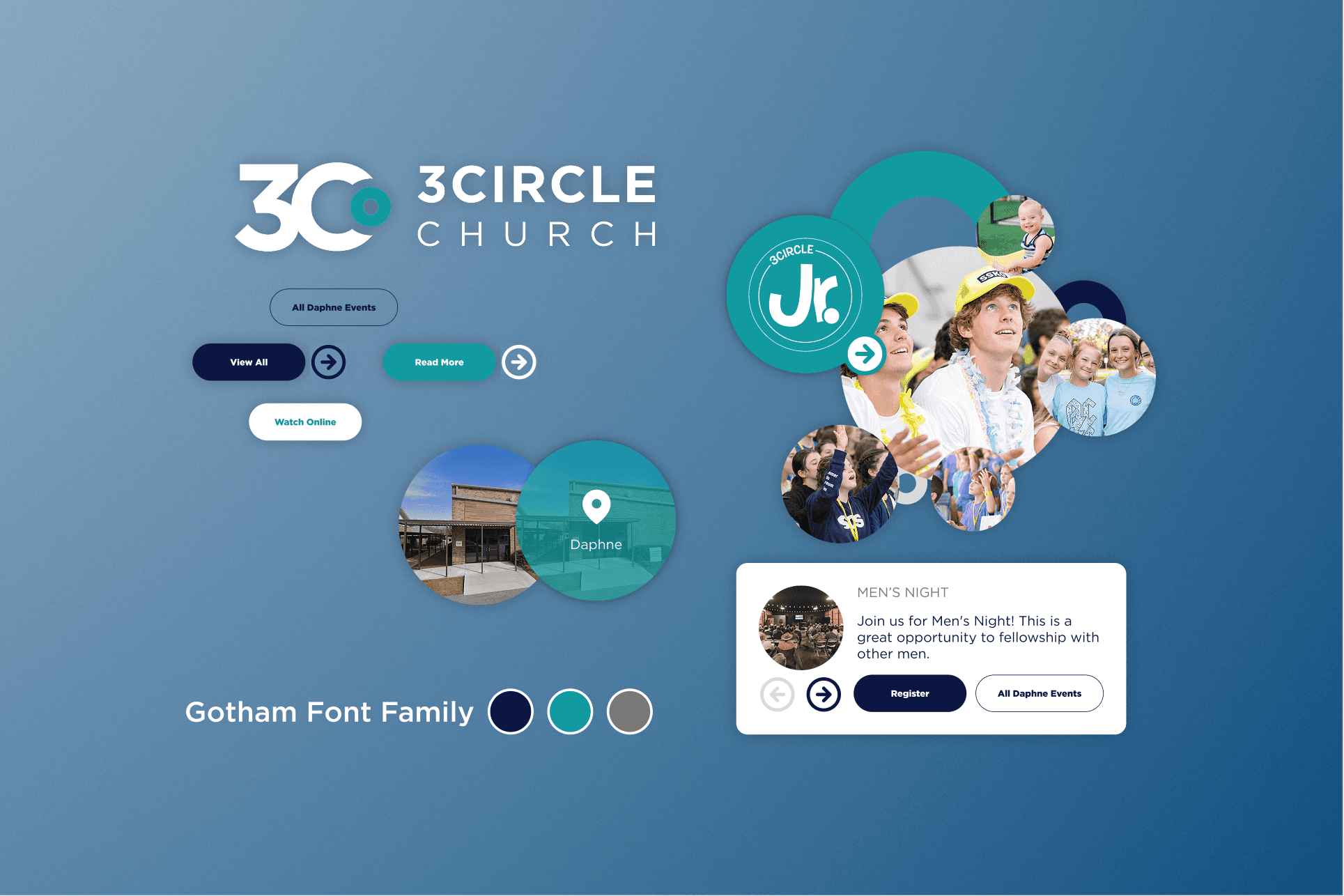 Custom branded elements for 3Circle.