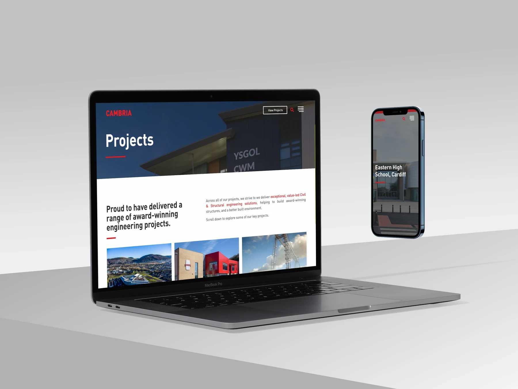 Cambria Consulting web design mockup