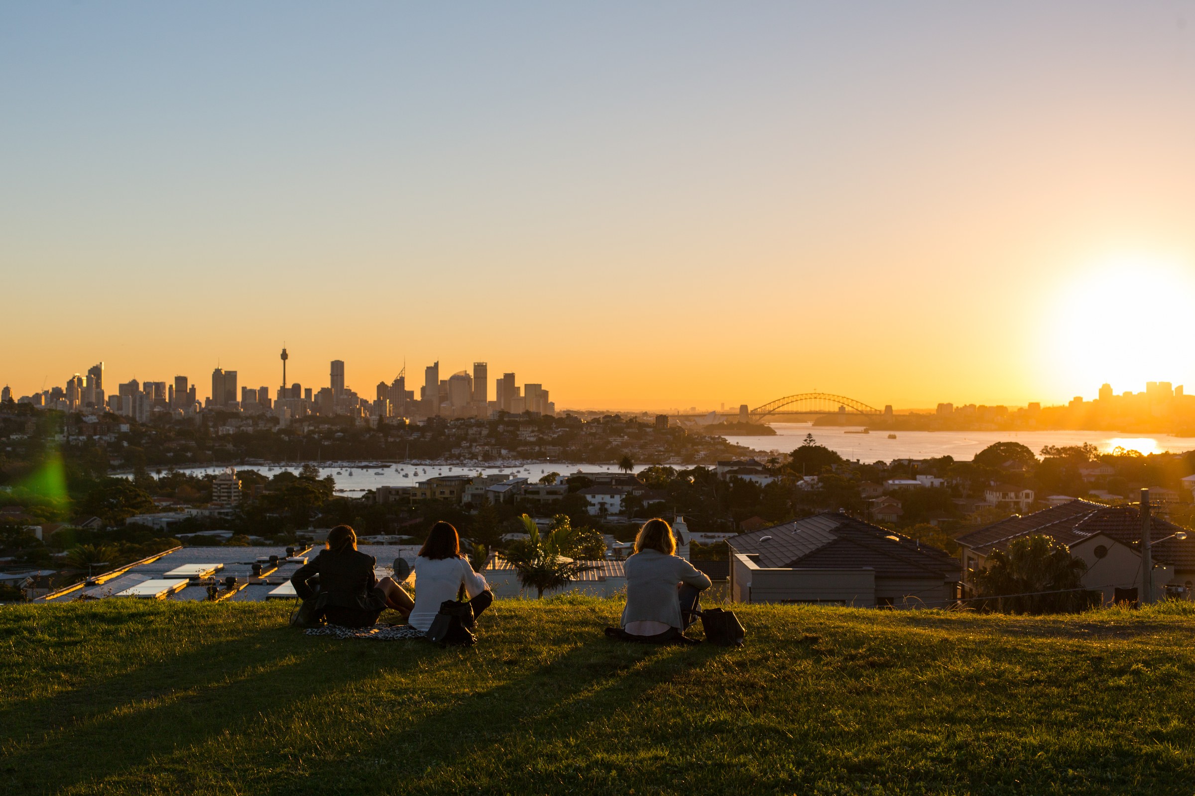 TRAVEL · Watching the sun set over the city.
