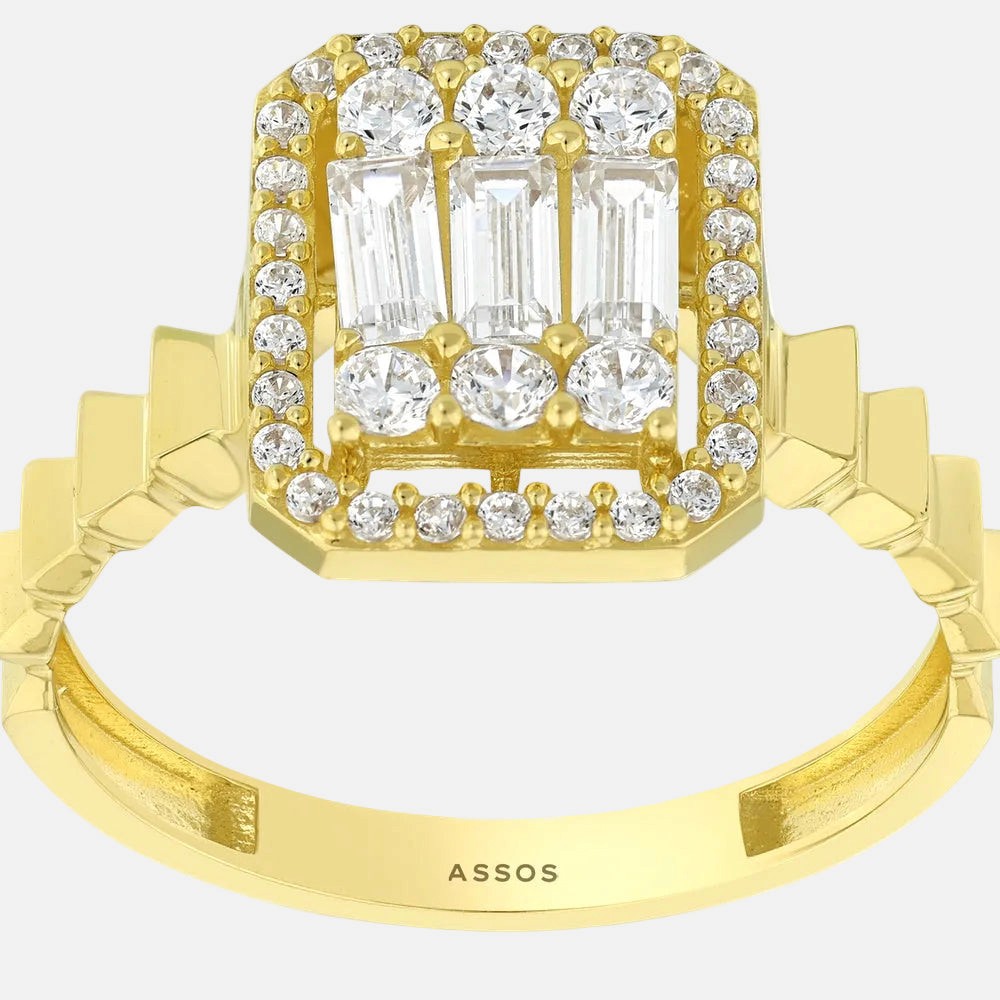 Baget Taşlı 14 Ayar Altın Yüzük Assos Pırlanta Tasarımı