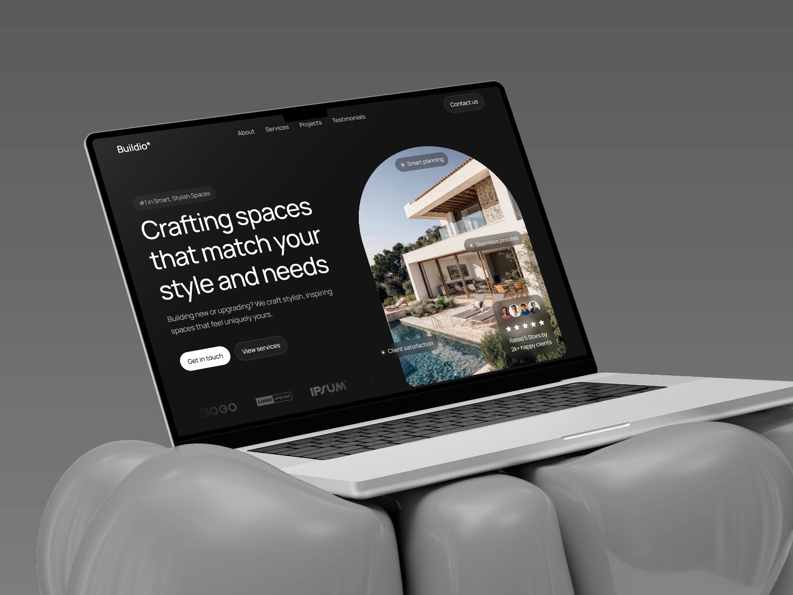 Buildio — 高级暗黑现代房地产网站设计灵感