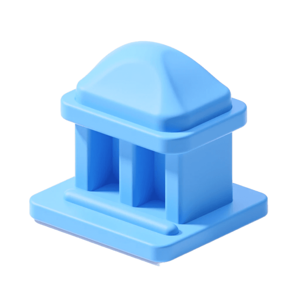 3d icon of bank generated by oven ai free