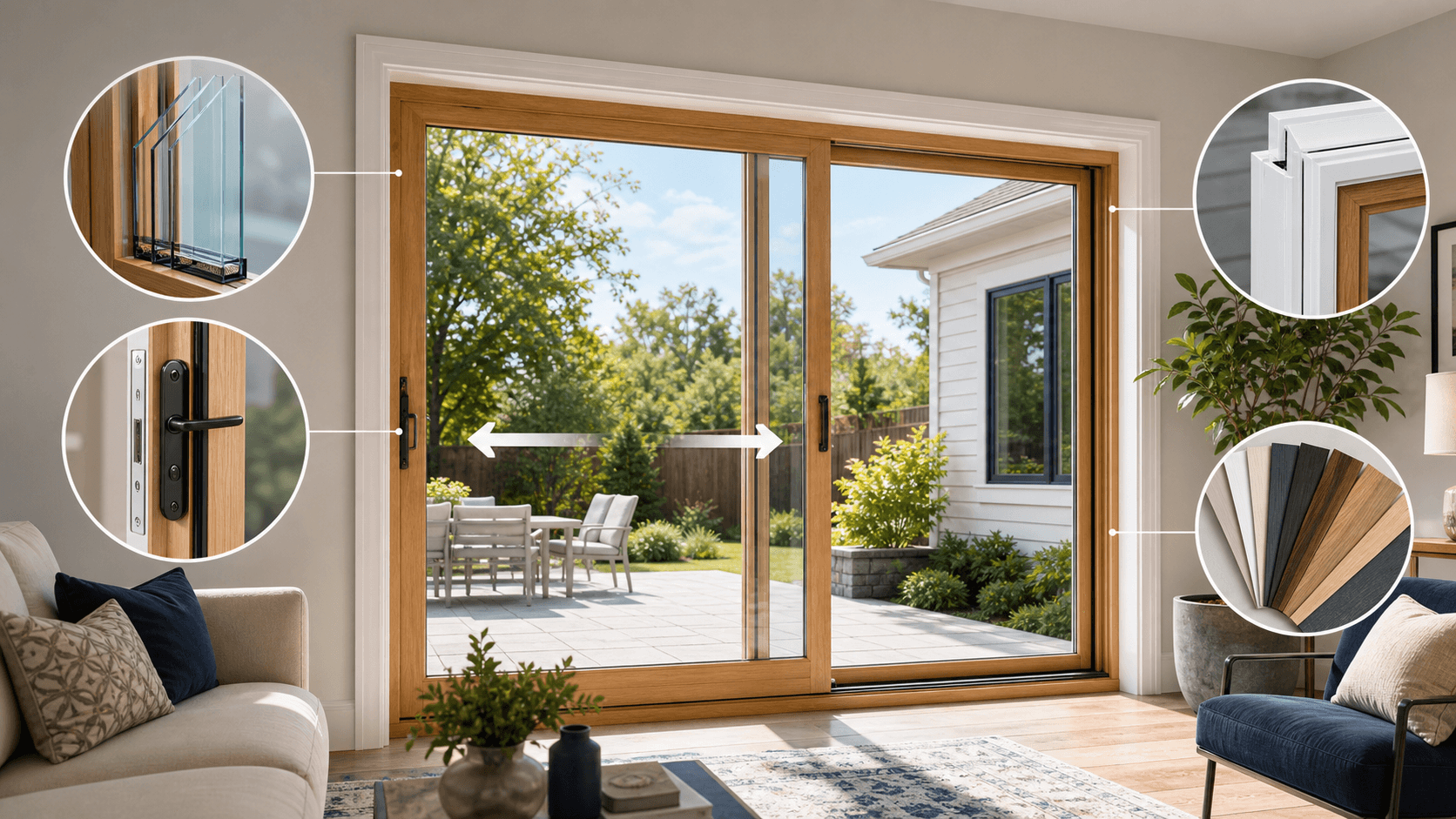 Wood window frame closeup detail