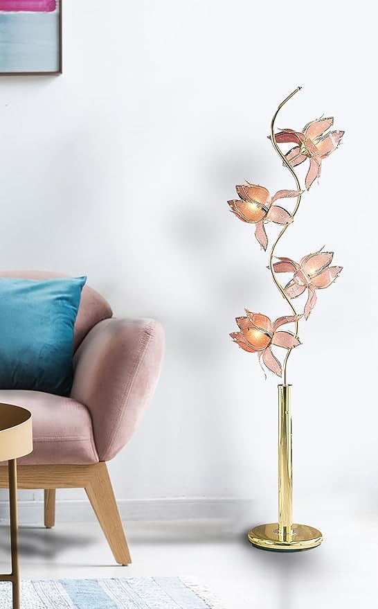 Elegant vintage flower floor lamp with modern appeal and high-quality craftsmanship.