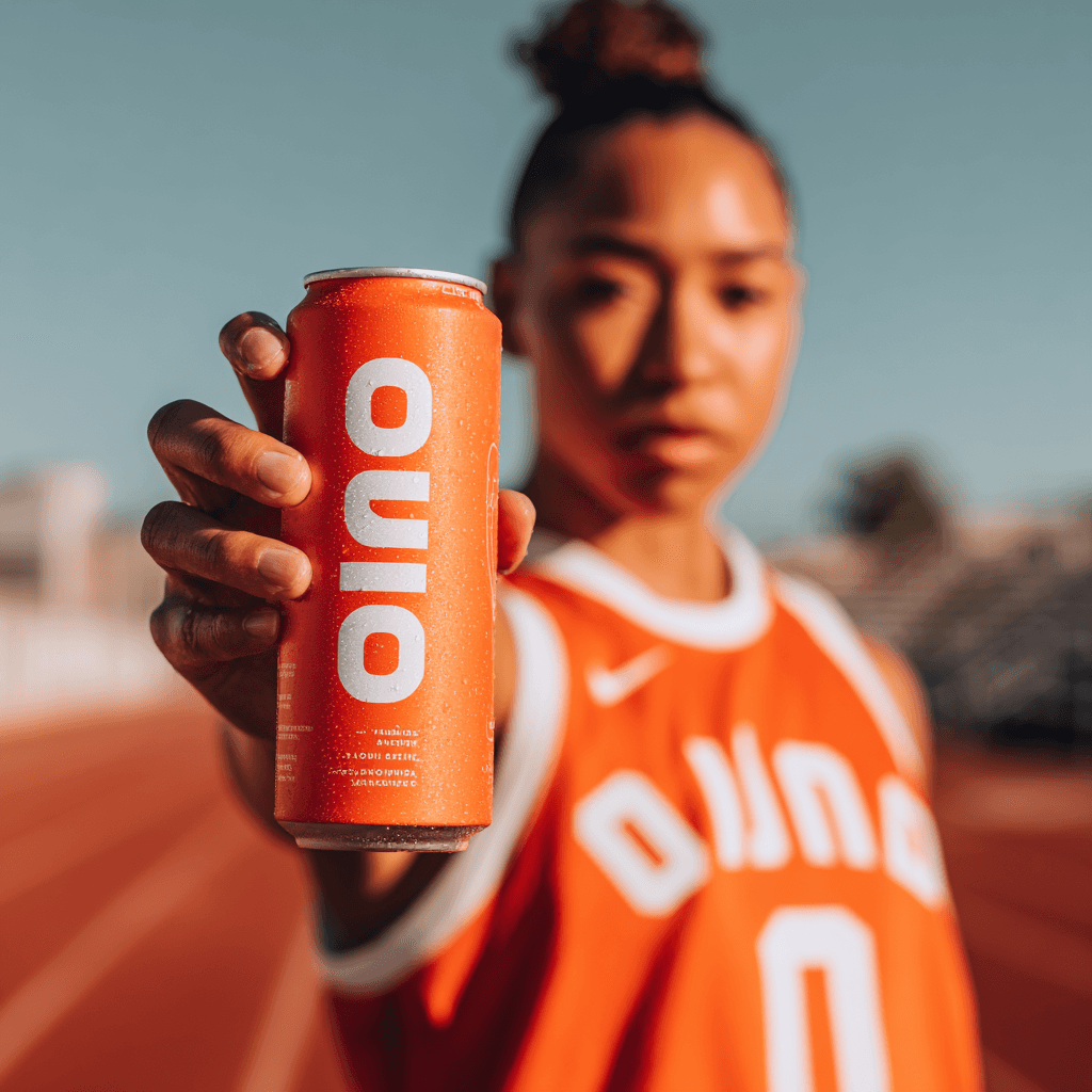 Athletische Markenkampagne mit NOCCO Energy Drink auf Outdoor-Laufbahn