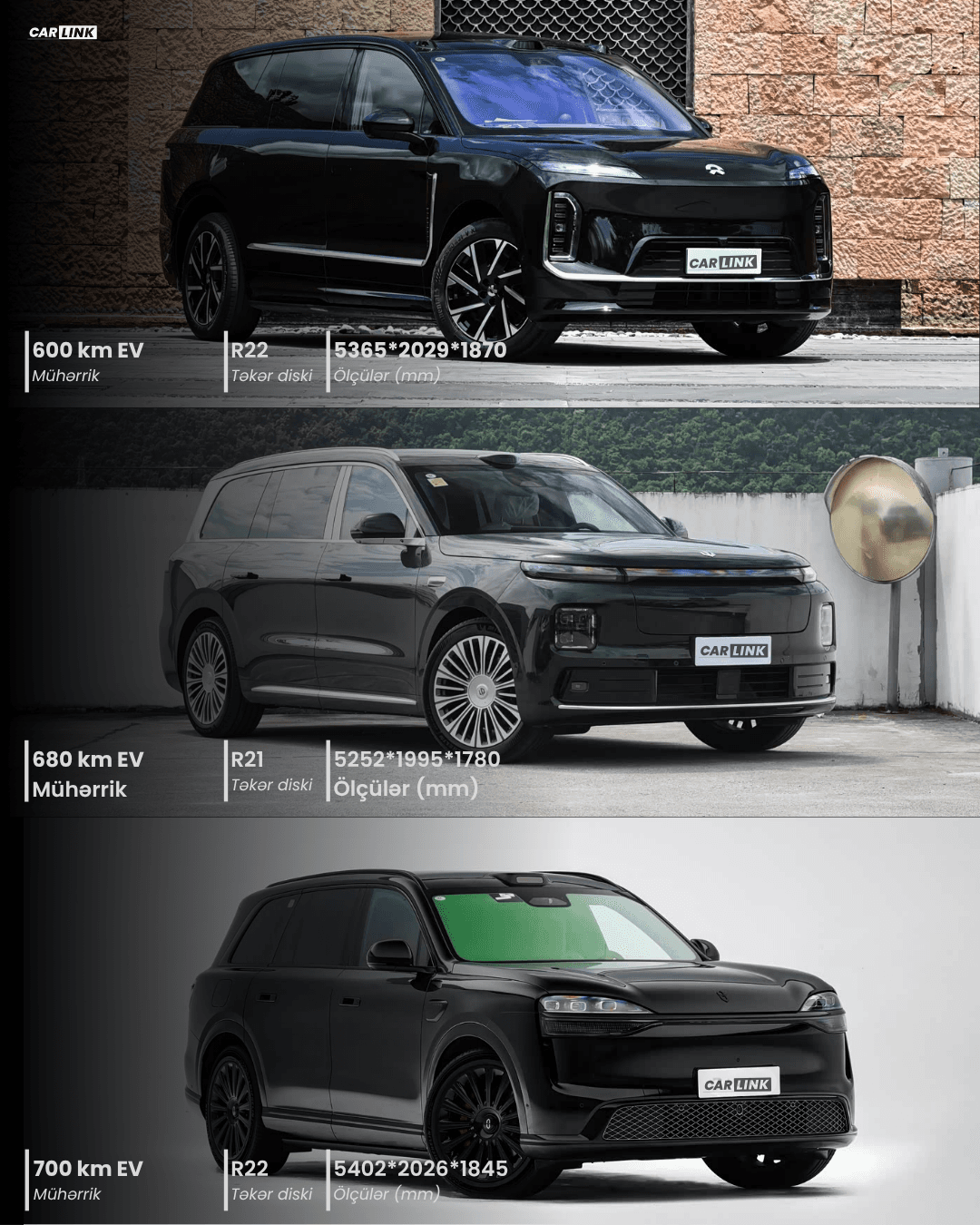 NIO ES9, Leapmotor D19 və AITO M9 texniki xüsuyyətləri