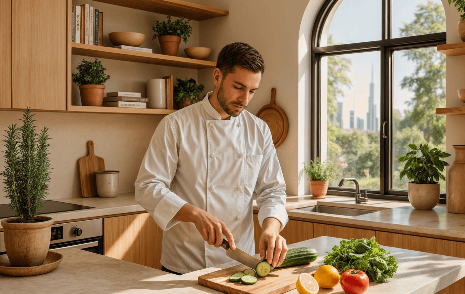 Man preparing food