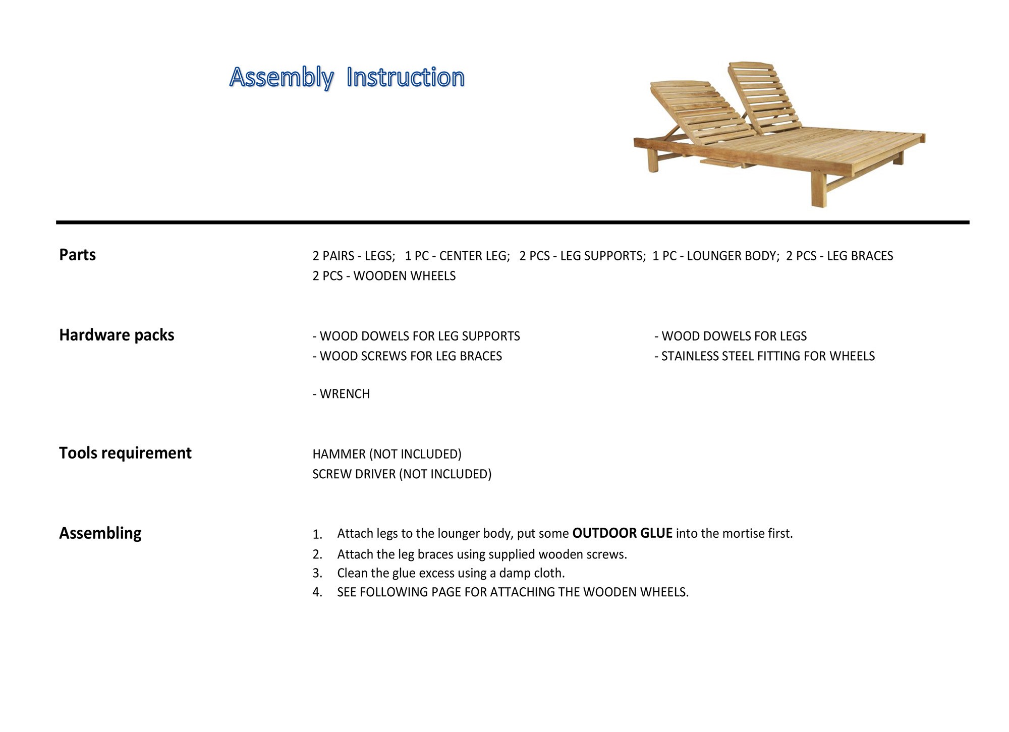 assembly instruction