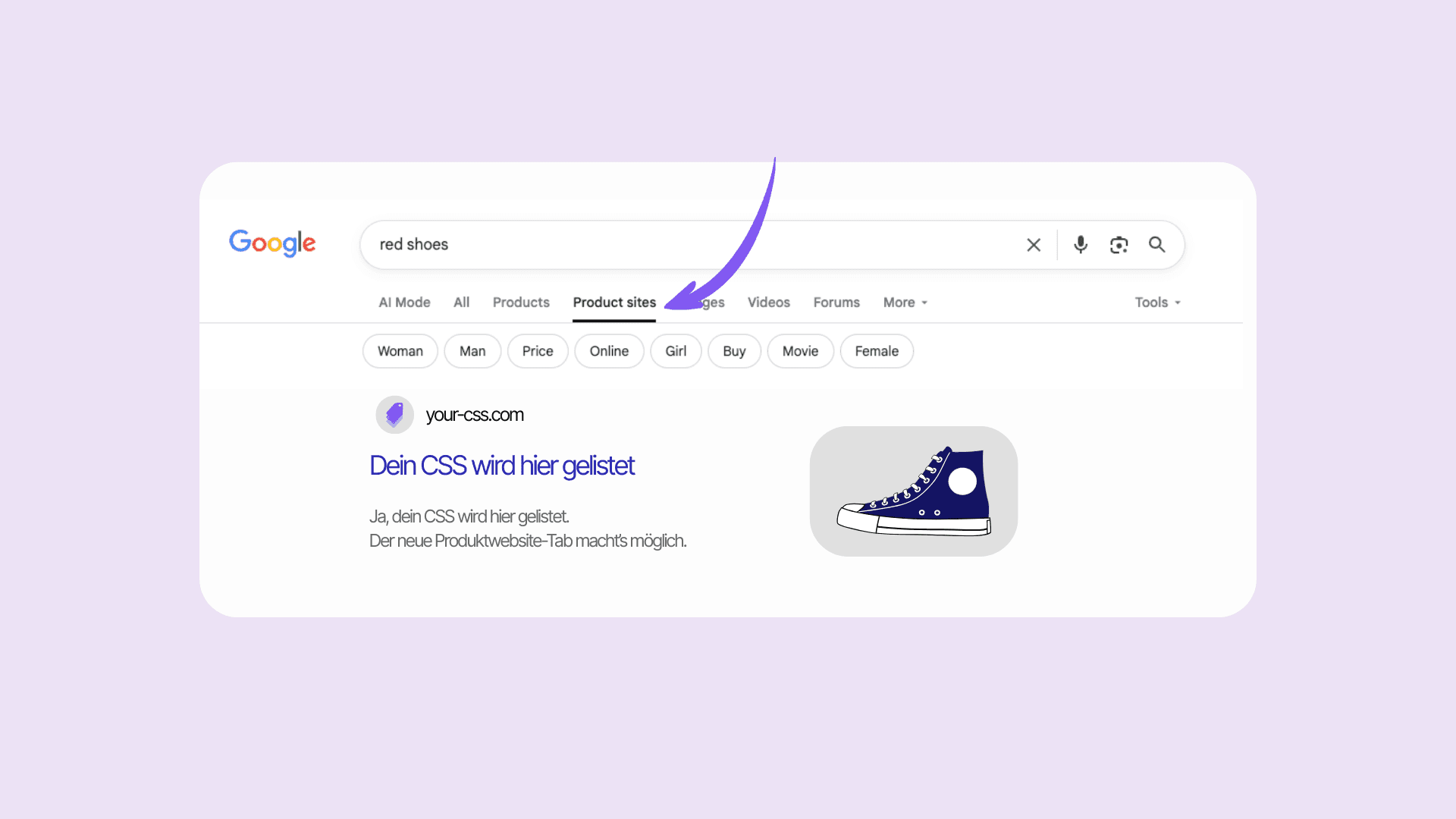 Dein CSS wird bei Google Preisvergleichsseiten gelistet