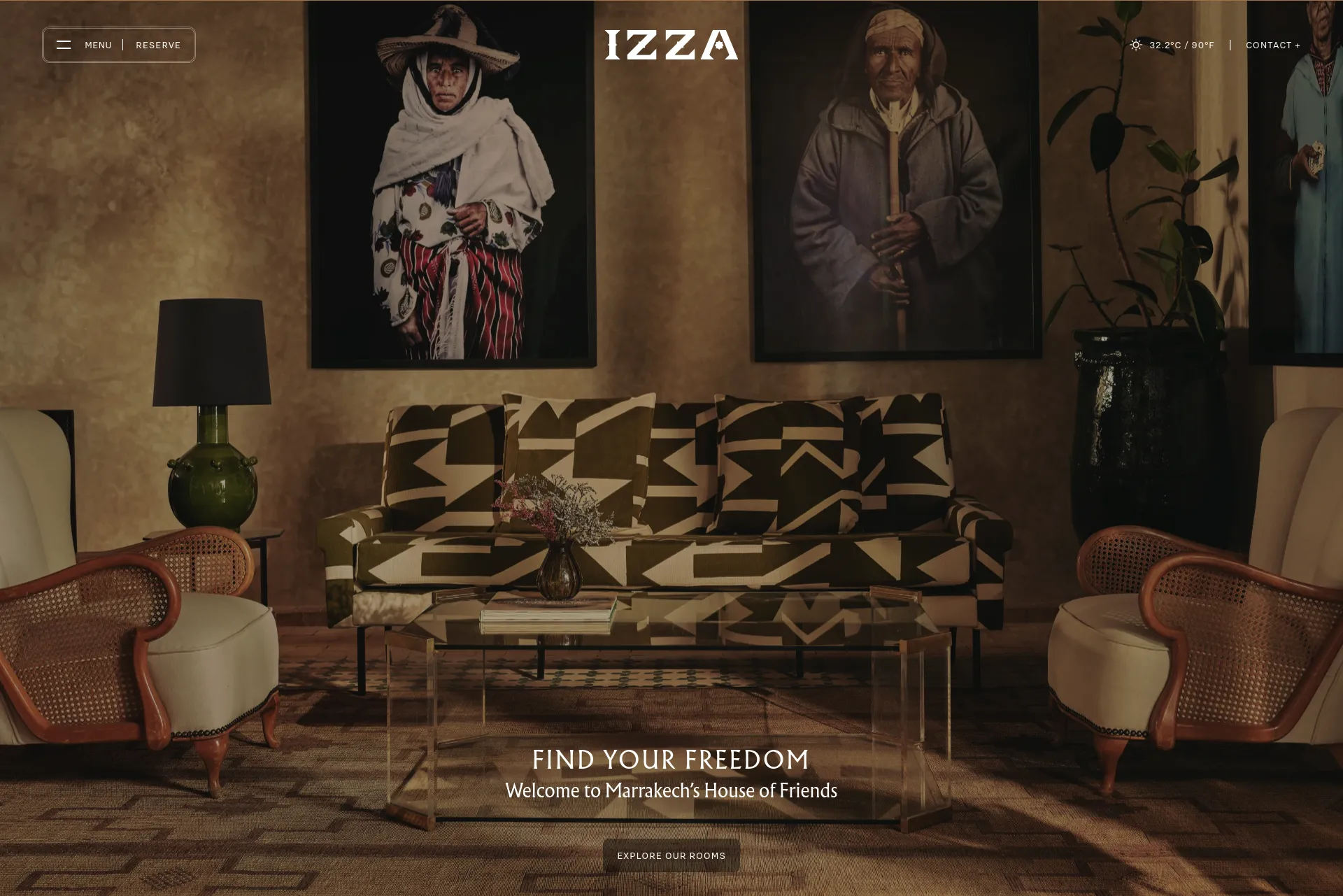 Screenshot of IZZA website