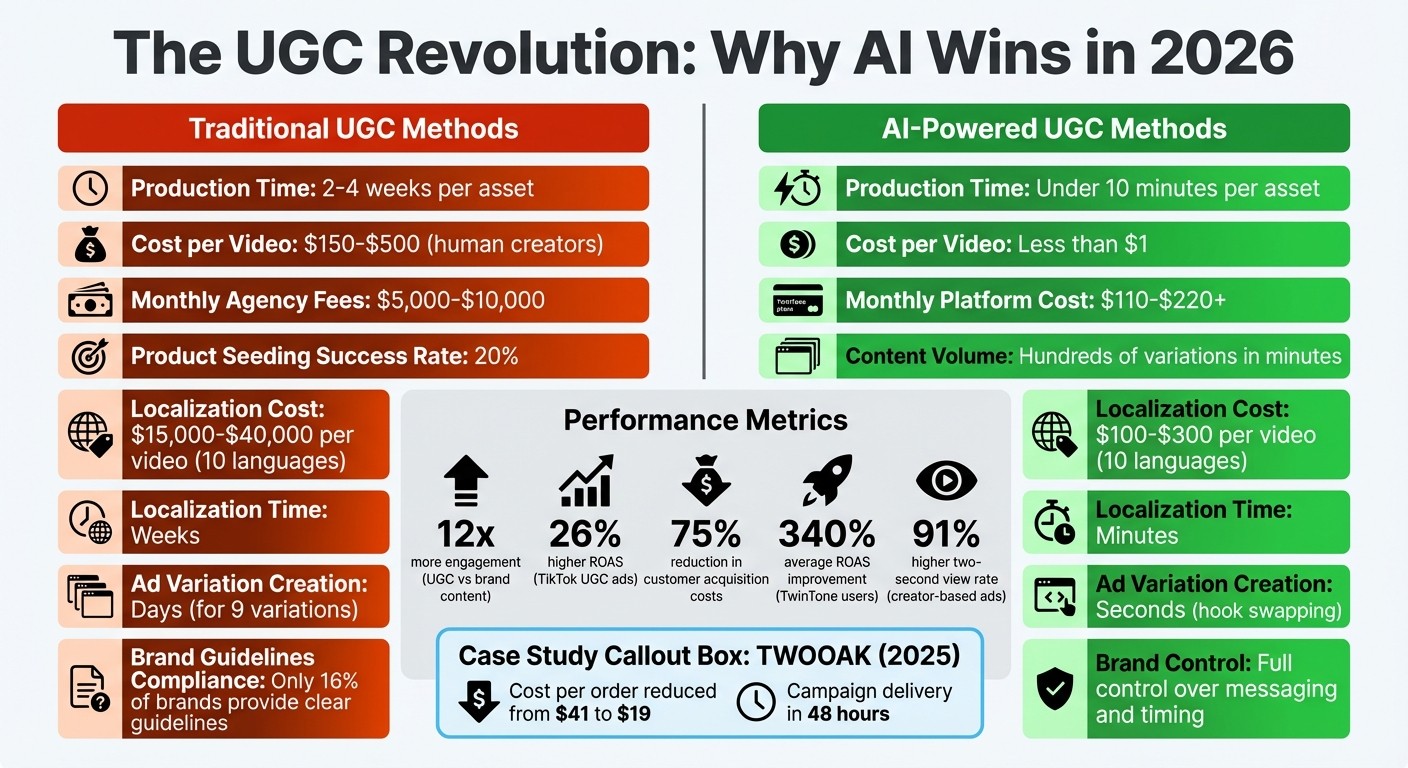 AI vs Traditional UGC Methods: Cost, Speed & Performance Comparison 2026