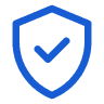 Blue shield with check mark