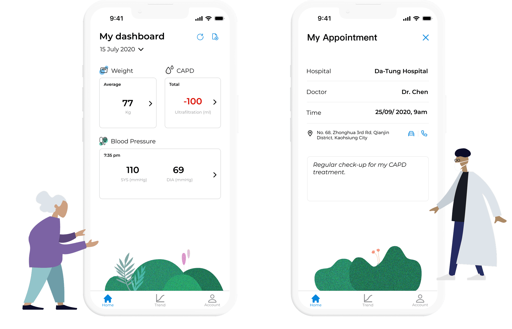 Uppermed health app screens