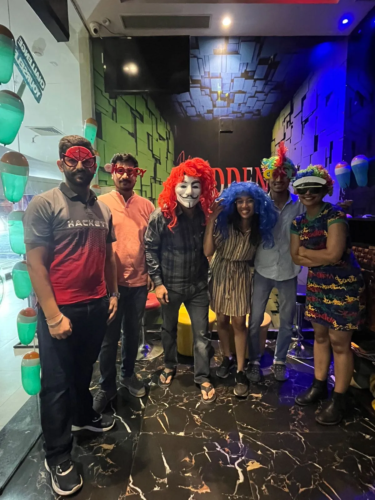 Decorated escape room venue set up for a birthday party and corporate gathering