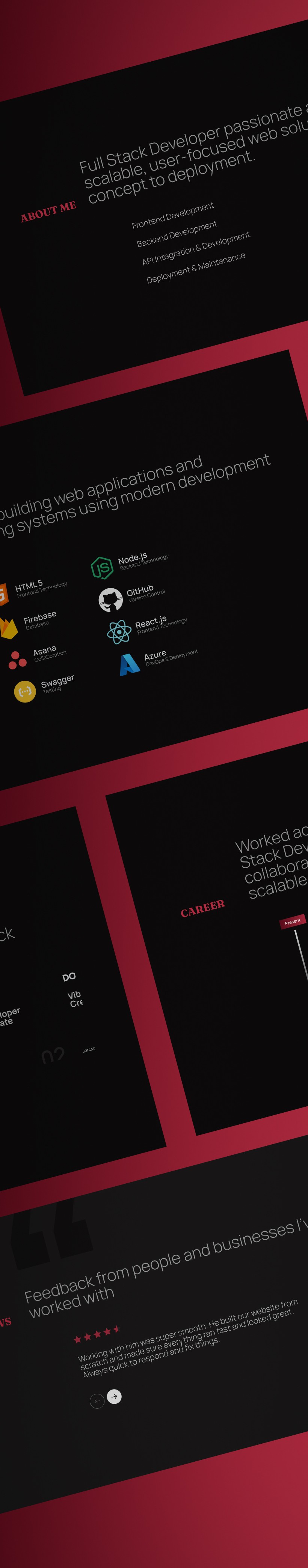 Carl Etkinson Website Sections Mobile