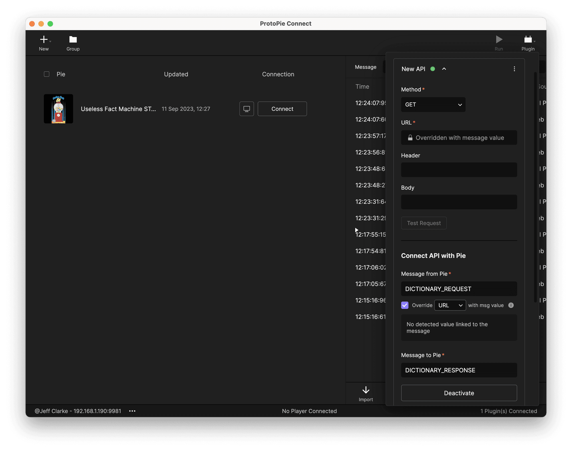Configuring the API Plugin.